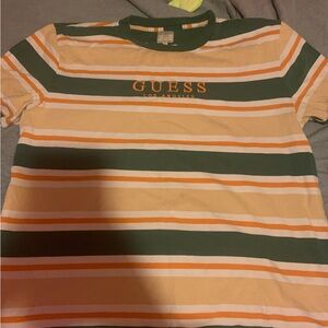 GUESS XL Orange&Green Striped Shirt